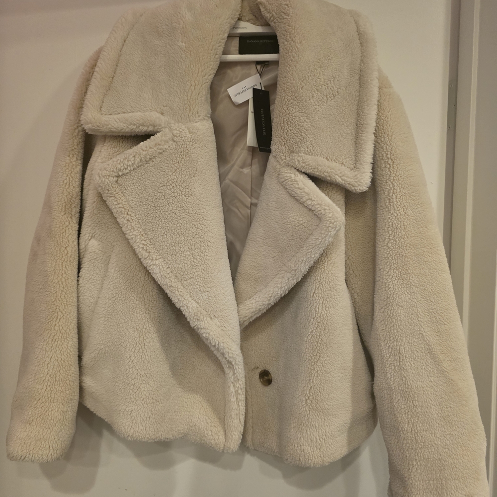 Banana Republic Cream Teddy Jacket